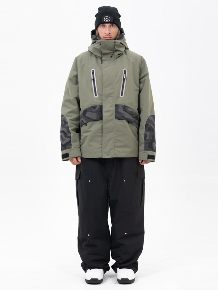 Chillform Herren-Schneeanzug mit reflektierendem Tarnmuster – Glow Trail Jacke mit Baggy-Schneehose (Set)