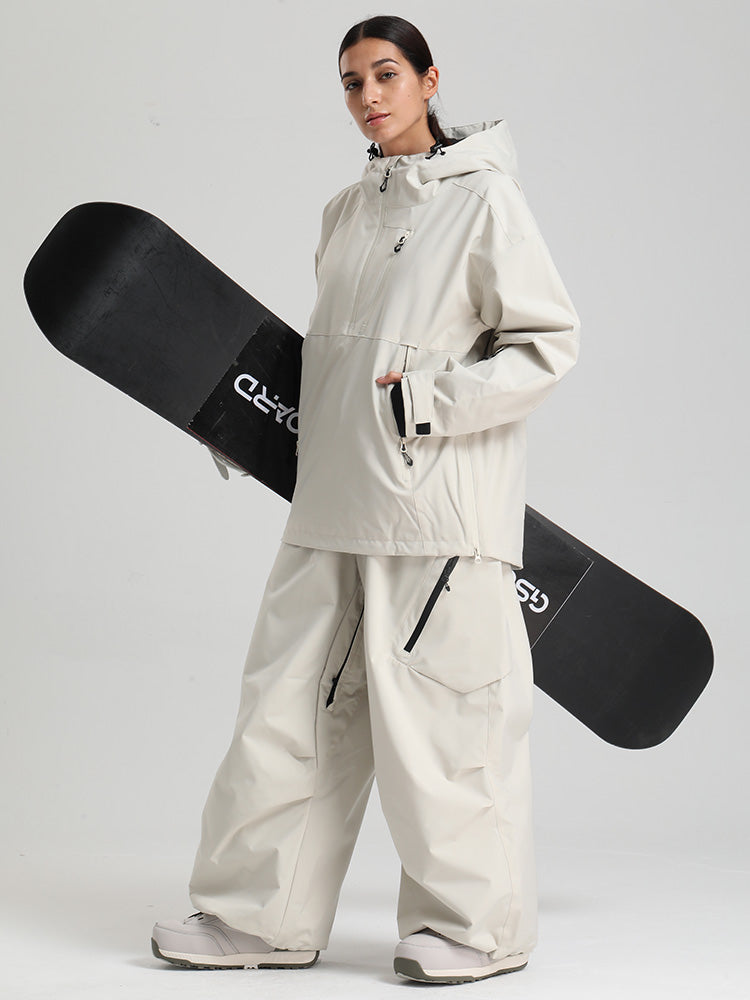 Gsou Snow Damen-Pullover-Anorak, strapazierfähig, Bergflauschig, Baggy-Schneeanzug