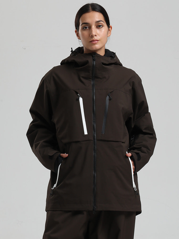 Gsou Snow Damen-Winterjacke, strapazierfähig, Mountain Pro, Funktions-Cargo-Schneejacke