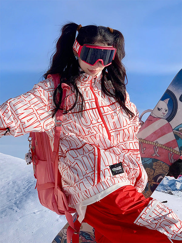 Herren-Snowboardjacke mit Nandn-Print