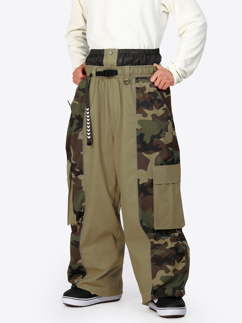 Wild Motion Herren-Schneehose mit reflektierendem Farbblock-Design und extra weitem Schnitt