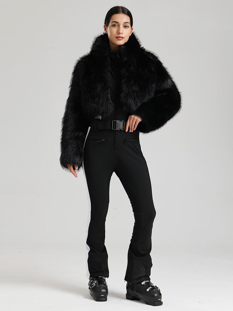 Glacier Vogue Ski-Overall für Damen & Delish Jacke aus flauschigem Kunstpelz