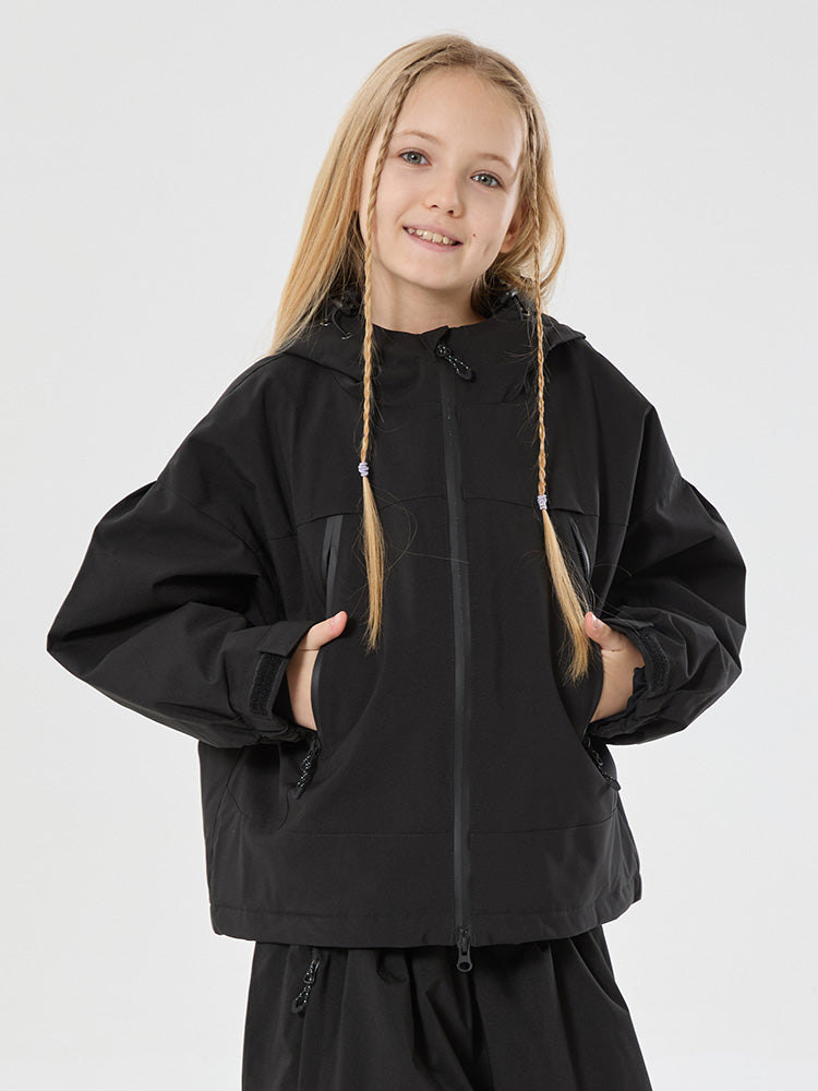 Mädchen Schneejacke mit Hasenohren, wasserdicht, wärmend, mit Kapuze, wasserdicht, Thermo-Schneejacke