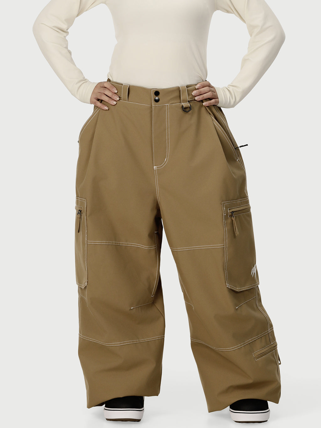 Wild Soul Crew Utility Cargo-Schneehose für Damen – Robuste Nähte, lockere Passform