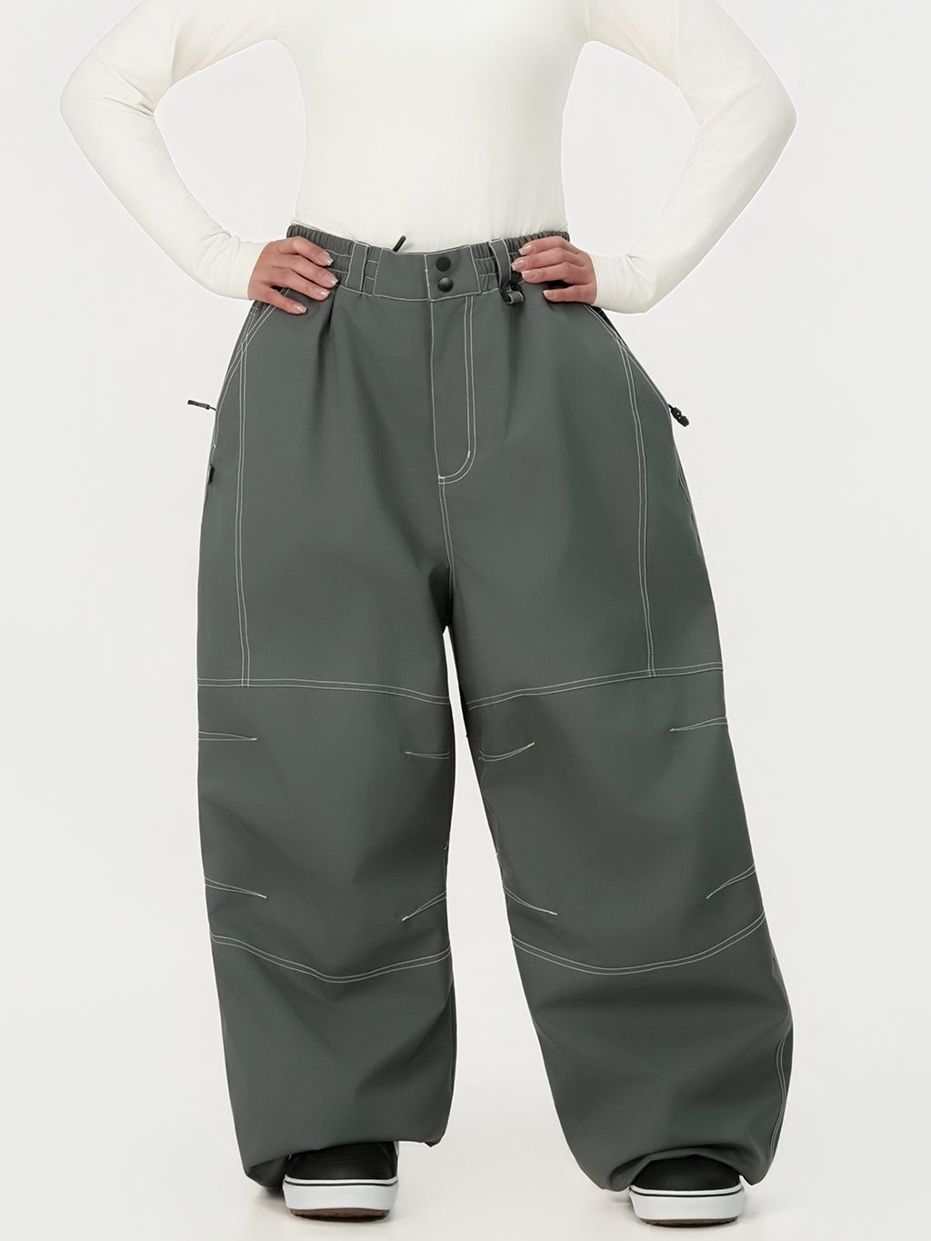 UrbanCraft Damen-Arbeits-Schneehose im Baggy-Stil mit verbesserter Kniebeweglichkeit