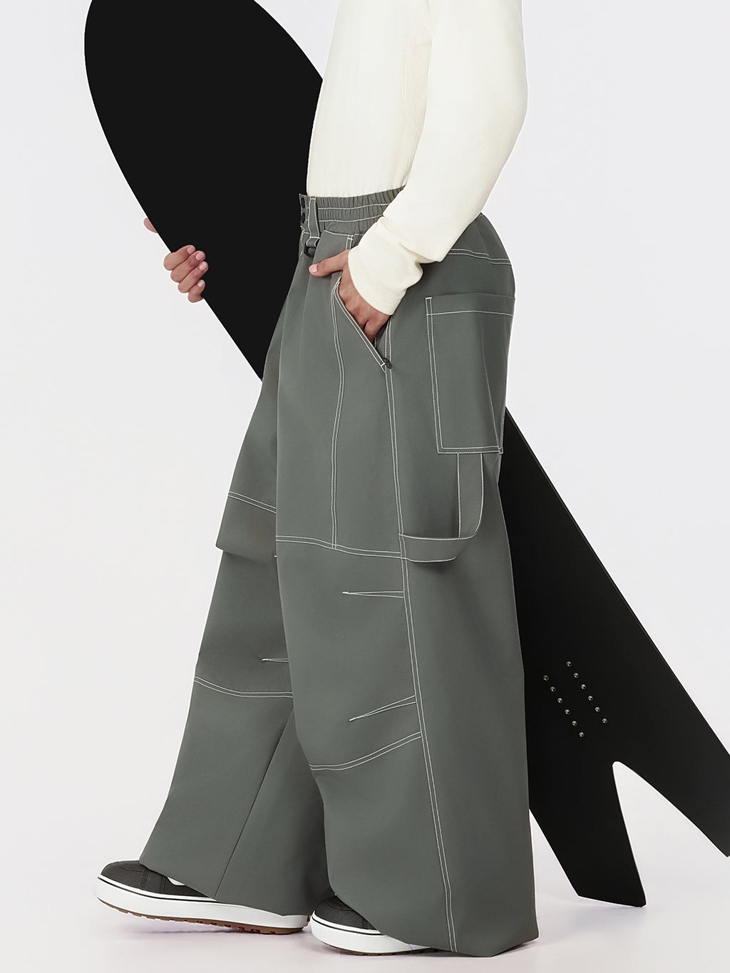 UrbanCraft Herren-Arbeits-Schneehose im Baggy-Stil mit verbesserter Kniebeweglichkeit