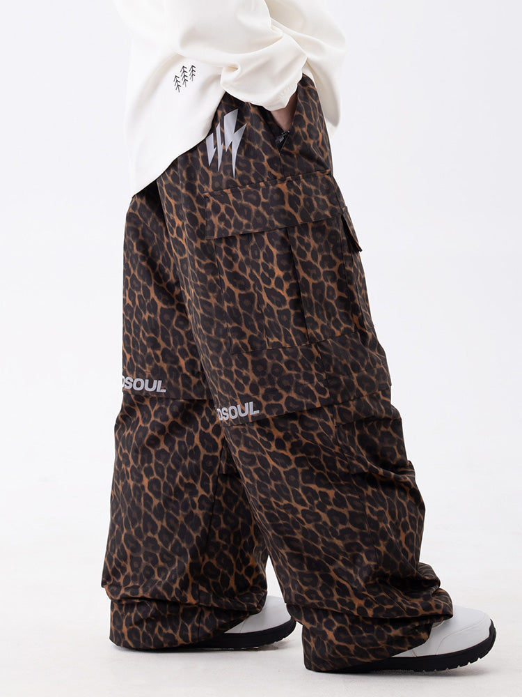 Damen Wild Soul Steeze Shred Master Baggy Street Cargo Leopard Schneehose / Shorts
