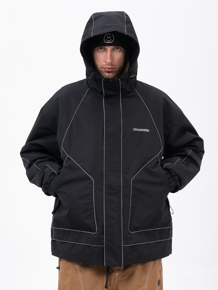 Mountain Chill Allwetter-Schneejacke für Herren mit reflektierenden Eigenschaften – Ideal zum Nachtskifahren und Snowboarden