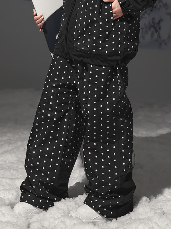 Mountain Fancy Freestyle-Skihose für Damen mit Polka-Dot- und Sternenmuster