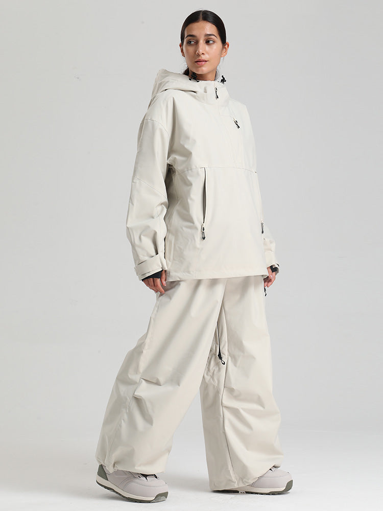 Gsou Snow Damen-Pullover-Anorak, strapazierfähig, Bergflauschig, Baggy-Schneeanzug