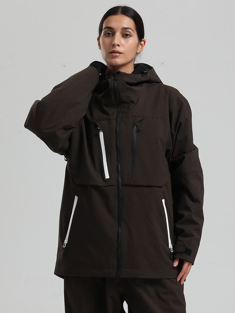 Gsou Snow Damen-Winterjacke, strapazierfähig, Mountain Pro, Funktions-Cargo-Schneejacke