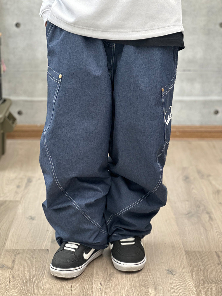 John Snow ChillTrack Oversize Baggy Snowboardhose für Herren, Cargo-Jeans aus Denim