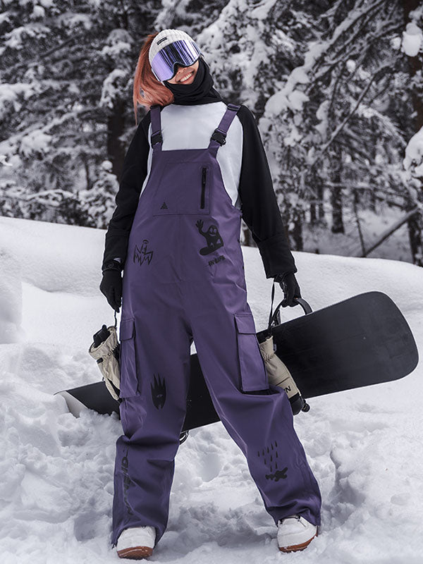 Nandn SnowSlope Baggy wasserdichte Snowboard-Latzhose für Damen