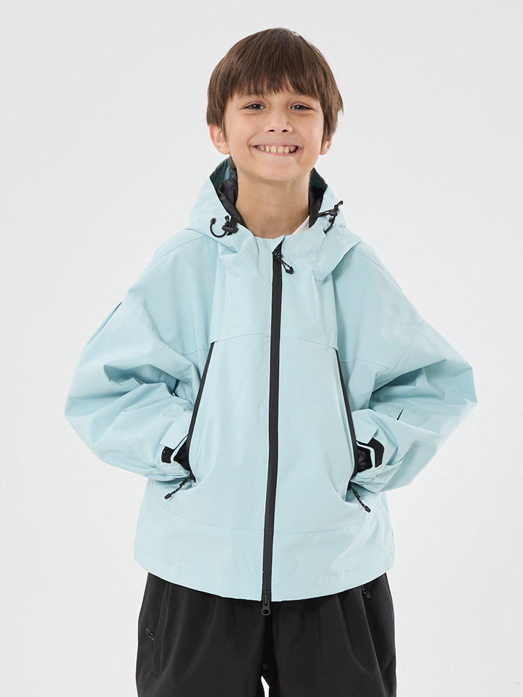 Jungen Schneejacke mit Hasenohren, wasserdicht, wärmend, mit Kapuze, wasserdicht, Thermo-Schneejacke