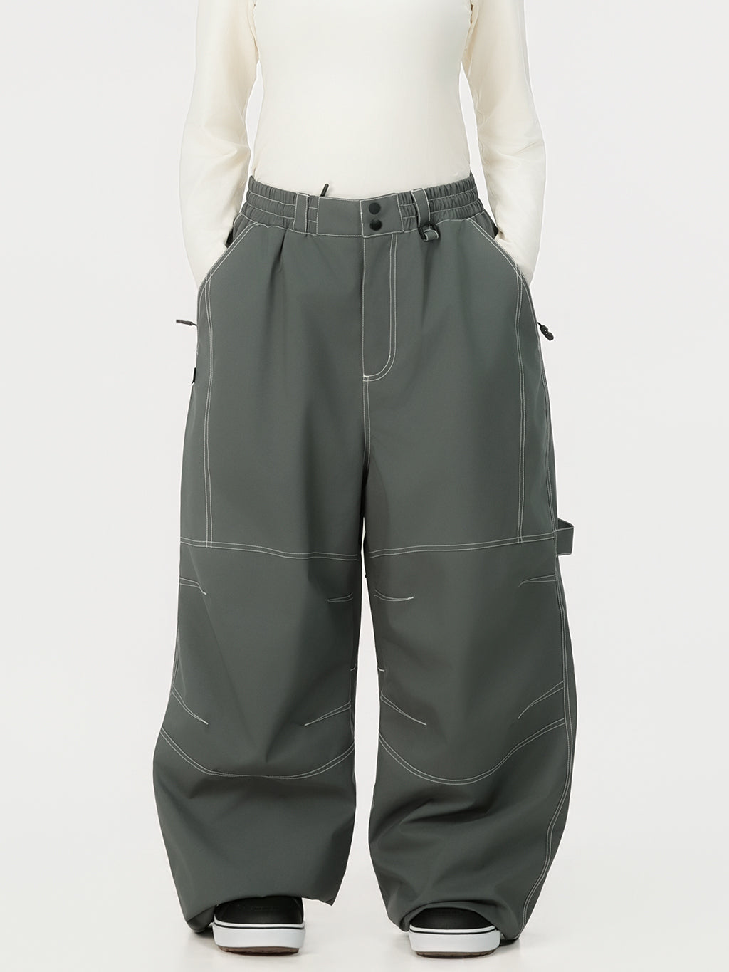 UrbanCraft Damen-Arbeits-Schneehose im Baggy-Stil mit verbesserter Kniebeweglichkeit