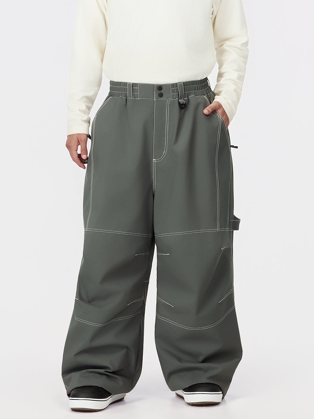 UrbanCraft Herren-Arbeits-Schneehose im Baggy-Stil mit verbesserter Kniebeweglichkeit