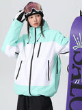 Searipe Damen-Skijacke im Retro-Look mit Farbblock-Design und lockerem Sitz
