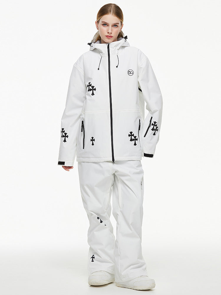 Damen-Schneeanzug „Arctic Queen Snowflake Princess Fantasy“ mit Latzhose