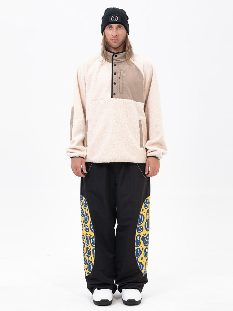 Herren-Pullover aus Kunst-Sherpa-Fleece für die Berge & stylische reflektierende Cargo-Schneehose