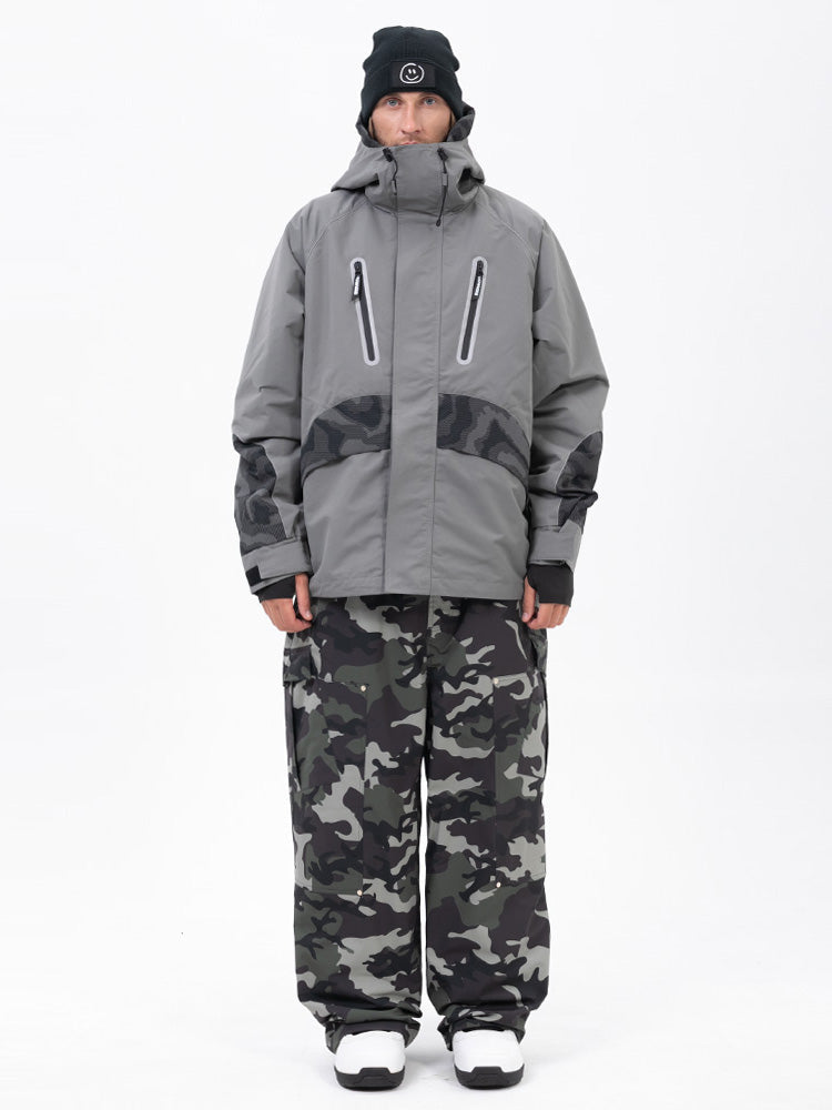 Chillform Herren-Schneeanzug mit reflektierendem Tarnmuster – Glow Trail Jacke mit Baggy-Schneehose (Set)
