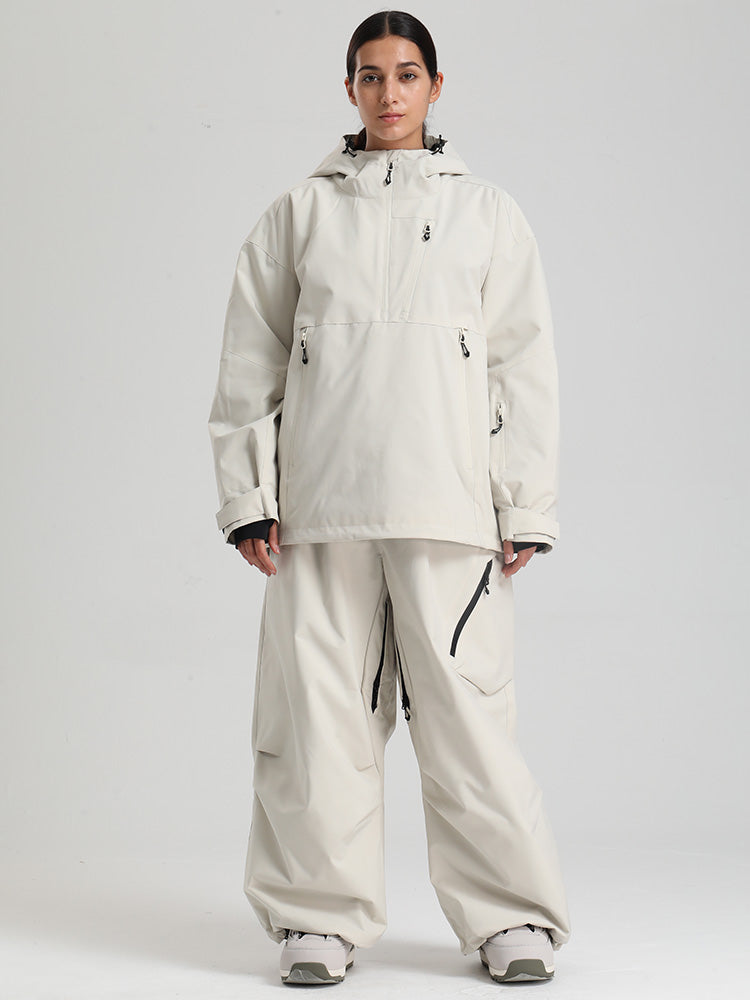 Gsou Snow Damen-Pullover-Anorak, strapazierfähig, Bergflauschig, Baggy-Schneeanzug