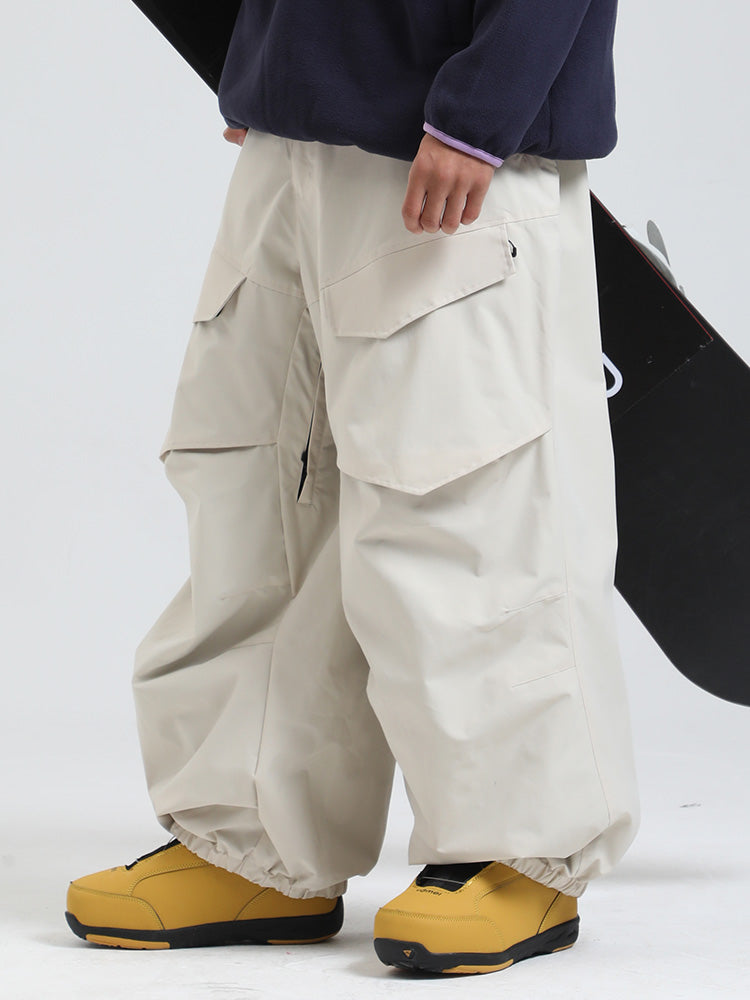 Gsou Snow Urban Slope Herren-Schneehose mit Knieflex-Funktion, Cargotaschen und Baggy-Schneehose