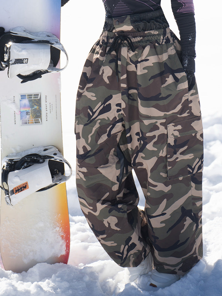 Damen-Snowboardhose Rabbit Snow Freestyle Prime Baggy Camo