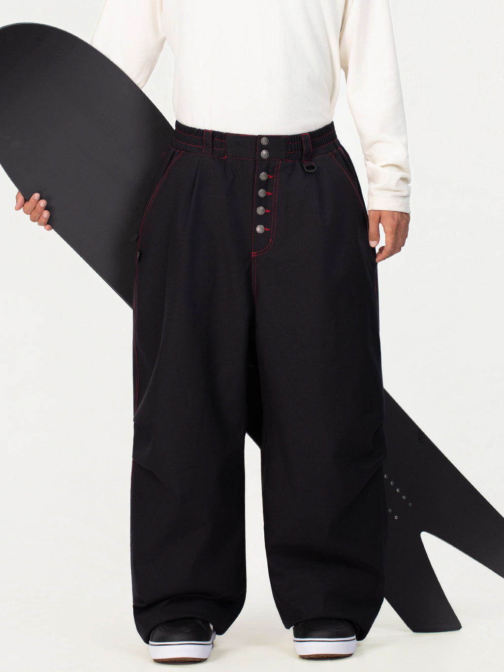 Raw Utility Niet-Arbeitsjeans für Herren – Oversized-Passform mit doppelter Gesäßtasche