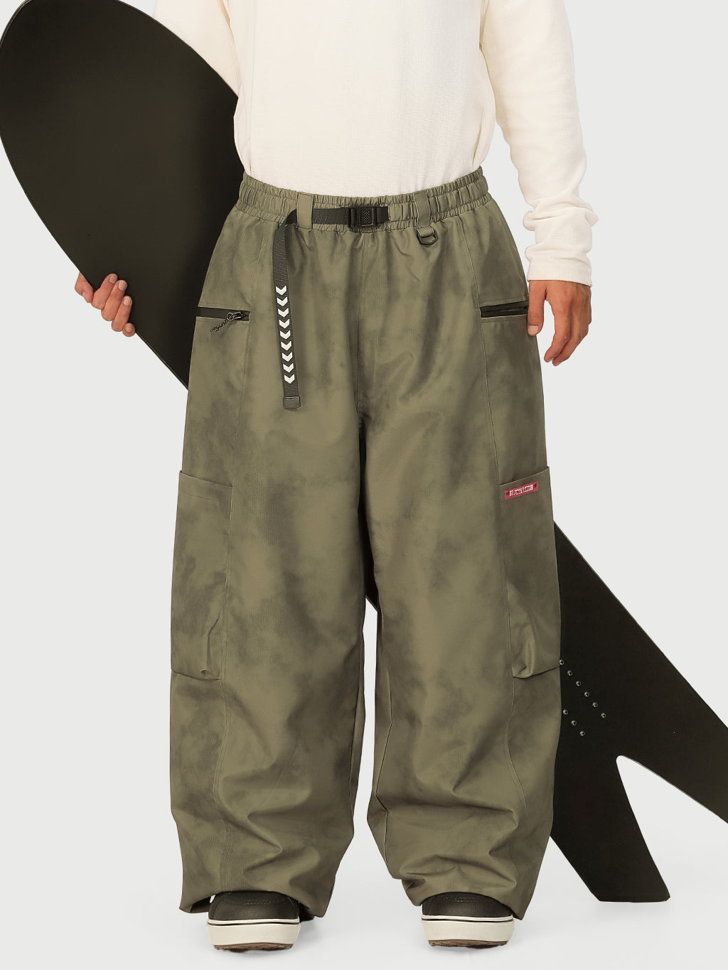 Techline Herren Strapazierfähige Stretch Utility Cargo Skihose – Baggy Freestyle Passform