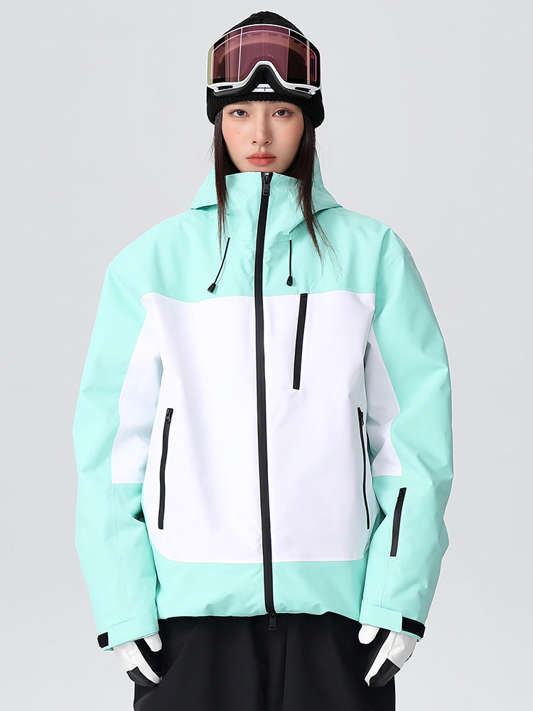 Searipe Damen-Skijacke im Retro-Look mit Farbblock-Design und lockerem Sitz