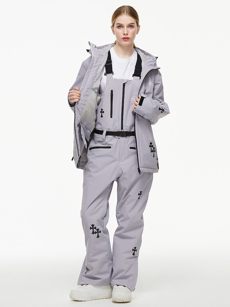 Damen-Schneeanzug „Arctic Queen Snowflake Princess Fantasy“ mit Latzhose