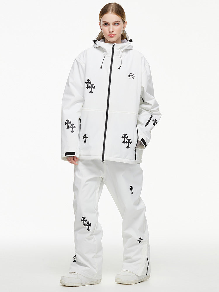 Damen-Schneeanzug „Arctic Queen Snowflake Princess Fantasy“ mit Latzhose