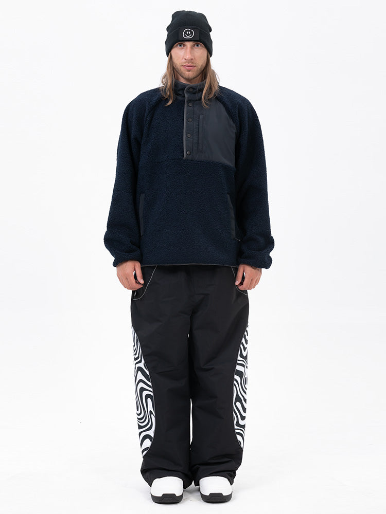 Herren-Pullover aus Kunst-Sherpa-Fleece für die Berge & stylische reflektierende Cargo-Schneehose