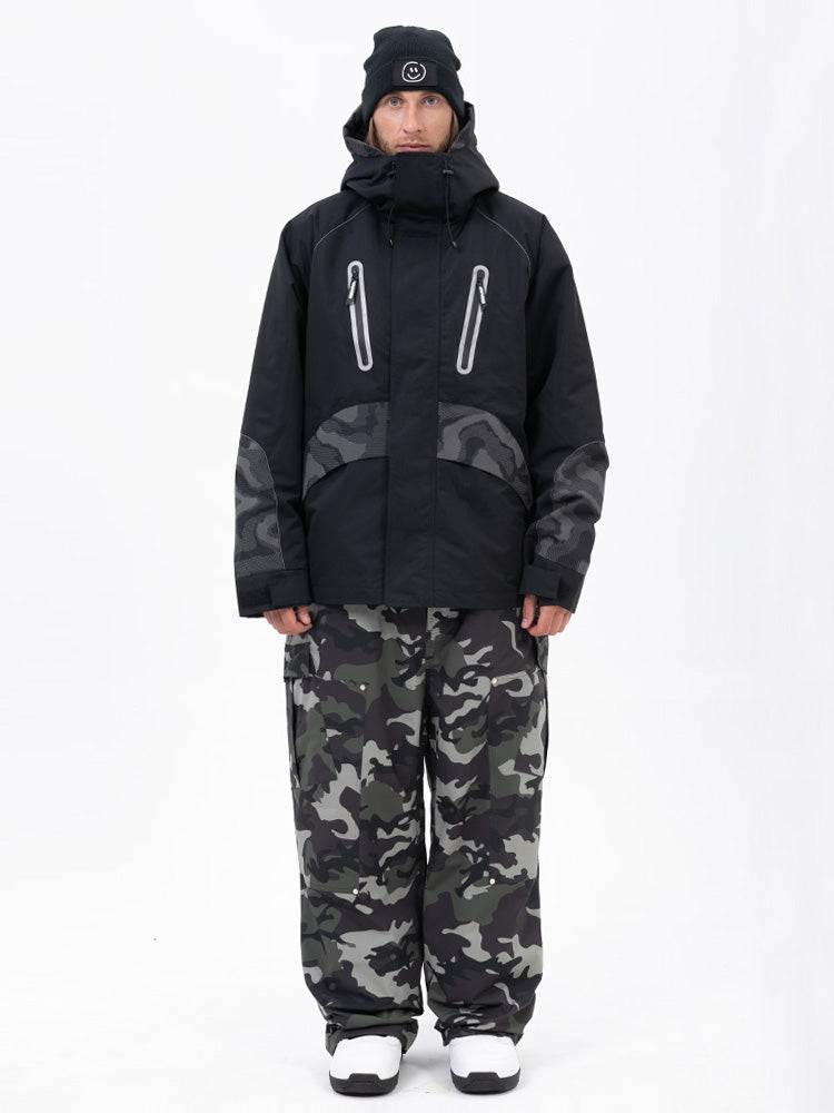Chillform Herren-Schneeanzug mit reflektierendem Tarnmuster – Glow Trail Jacke mit Baggy-Schneehose (Set)