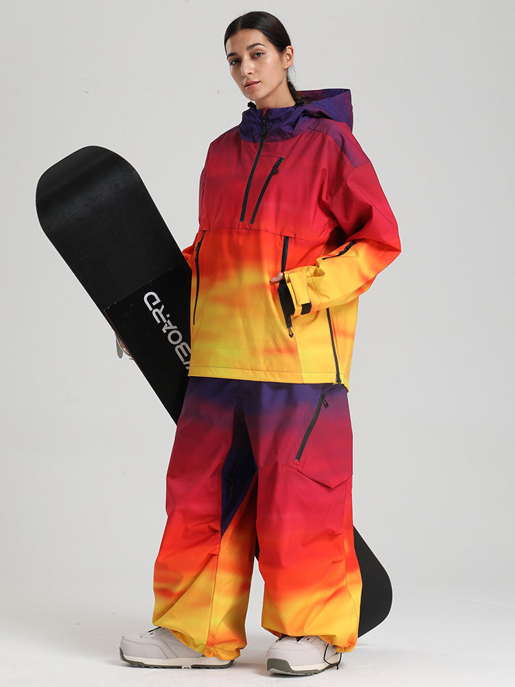Gsou Snow Damen-Pullover-Anorak, strapazierfähig, Bergflauschig, Baggy-Schneeanzug