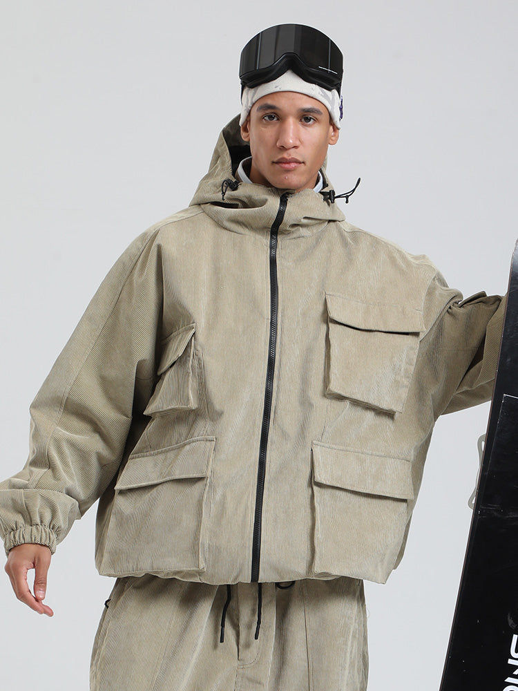 Gsou Snow Alpine Cruiser Fleece Oversize Baggy Snowboardjacke für Herren