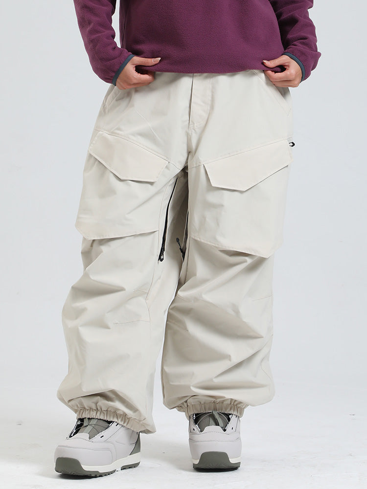 Gsou Snow Urban Slope Damen-Schneehose mit Knieflex-Cargotaschen und weitem Bein