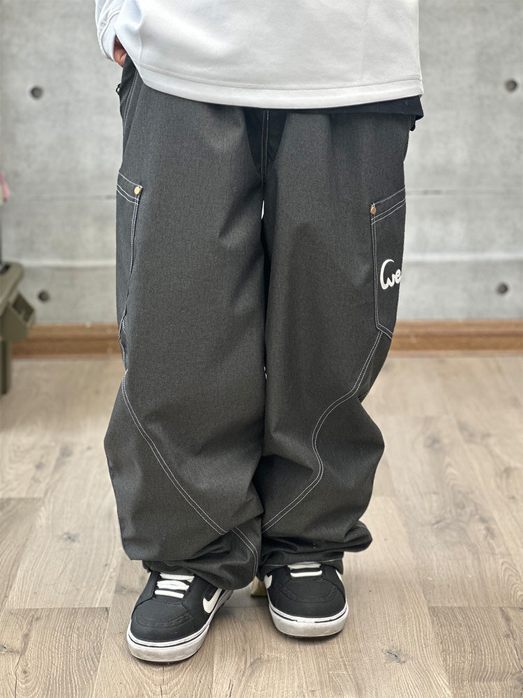 John Snow ChillTrack Oversize Baggy Snowboardhose für Herren, Cargo-Jeans aus Denim