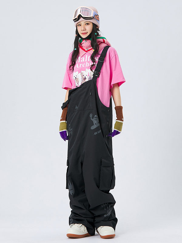 Nandn SnowSlope Baggy wasserdichte Snowboard-Latzhose für Herren