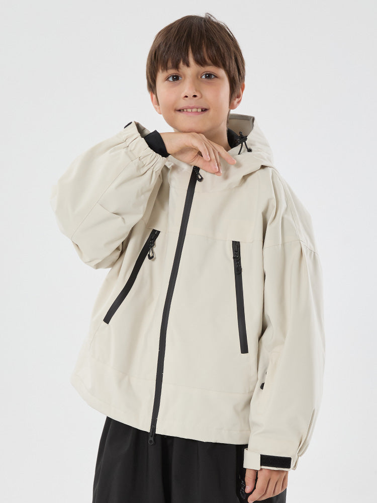 Jungen Schneejacke mit Hasenohren, wasserdicht, wärmend, mit Kapuze, wasserdicht, Thermo-Schneejacke