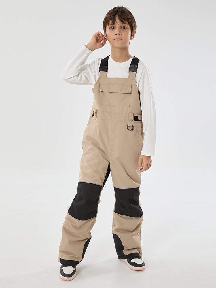 Mountain Trek Light reflektierende, wasserdichte und isolierte Latzhose für Jungen mit Knieschutz