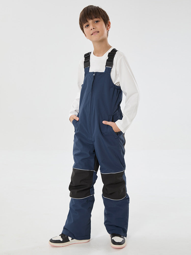Winter Trek Light reflektierende, wasserdichte und isolierte Schneelatzhose für Jungen mit Knieschutz