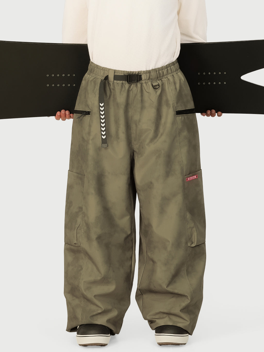 Techline Herren Strapazierfähige Stretch Utility Cargo Skihose – Baggy Freestyle Passform