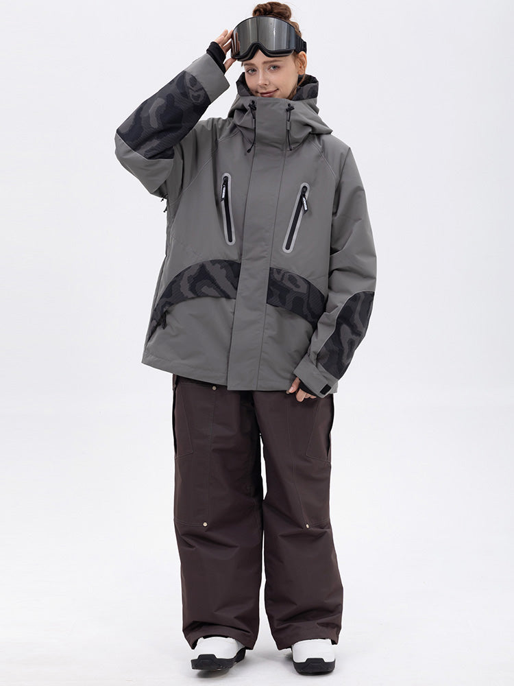 Chillform Damen-Schneeanzug mit reflektierendem Tarnmuster – Glow Trail Jacke mit Baggy-Schneehose (Set)