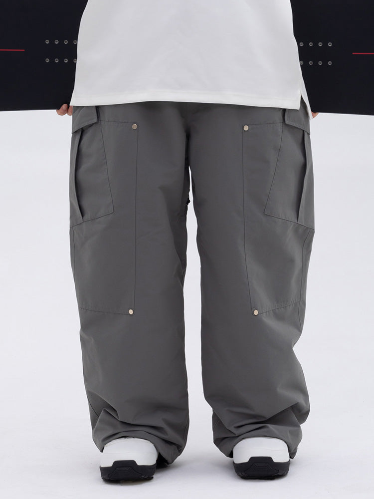 Herren-Skihose mit doppeltem Knieausschnitt, Mountain Freestyle, Baggy-Camo-Muster