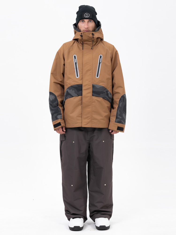 Chillform Herren-Schneeanzug mit reflektierendem Tarnmuster – Glow Trail Jacke mit Baggy-Schneehose (Set)