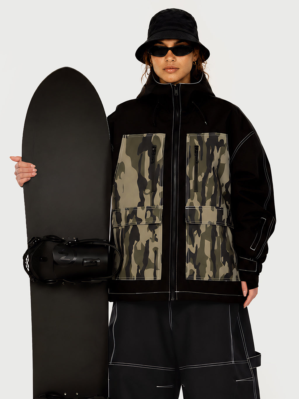 UrbanCraft Street Utility Freestyle Schneejacke für Damen – Reflektierende Kapuze & Arbeitskleidungsdesign