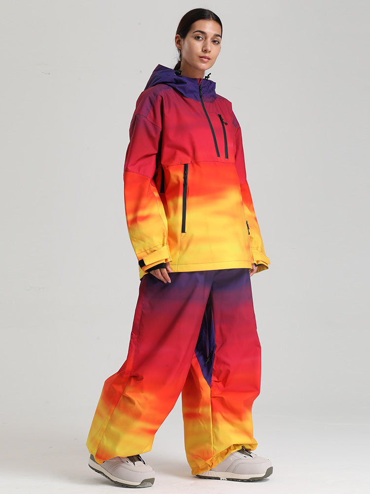 Gsou Snow Damen-Pullover-Anorak, strapazierfähig, Bergflauschig, Baggy-Schneeanzug