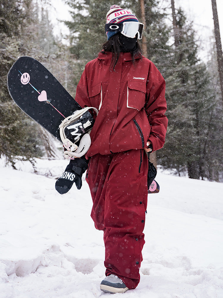 John Snow Damen-Skianzug im Urban Edge Streetwear-Stil, locker geschnitten