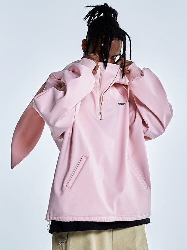 RenChill Unisex Hasen-Kapuzenpullover mit weitem Sitz und Schneemotiv – Verzierung mit langen Ohren